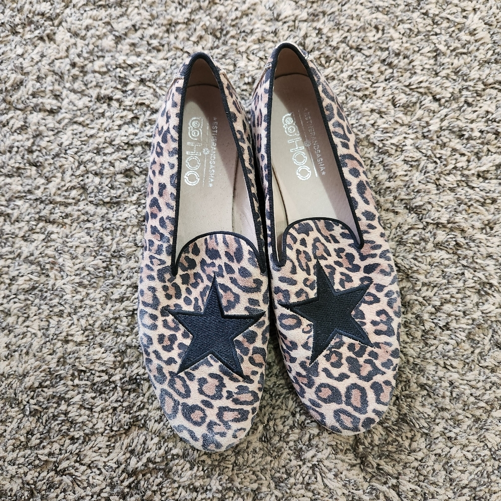 Hoo Shoes Esther Star Smoking Shoe, Leopard - Picture 2 of 6